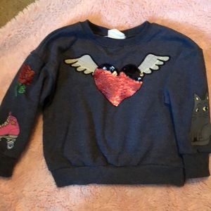 Zara Girls super fun heart sweatshirt